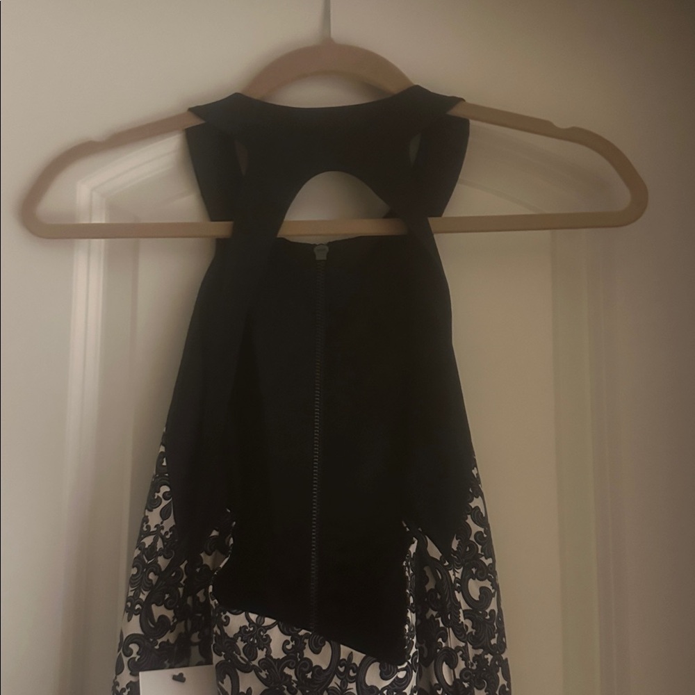 NWT  Robert Rodriquez Black and White Halter Dress - Picture 5 of 7